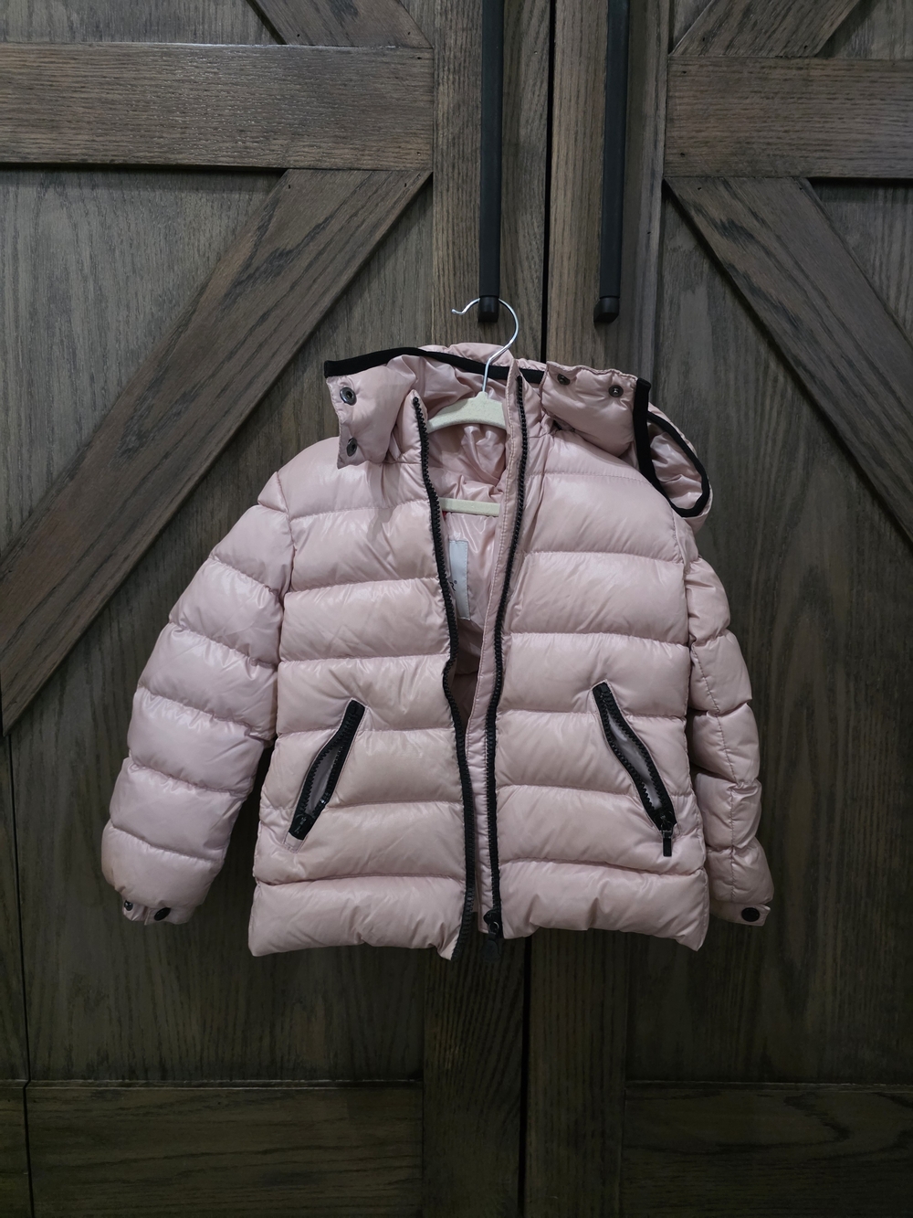 Moncler Pink Quilted Kids Puffer Jacket with Hood